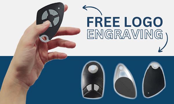 Cost-effective transmitters & fobs from Intratone… With FREE logo engraving!